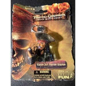 Basic Fun DISNEY PIRATES OF THE CARIBBEAN CAPTAIN JACK SPARROW KEYCHAIN 2007 New